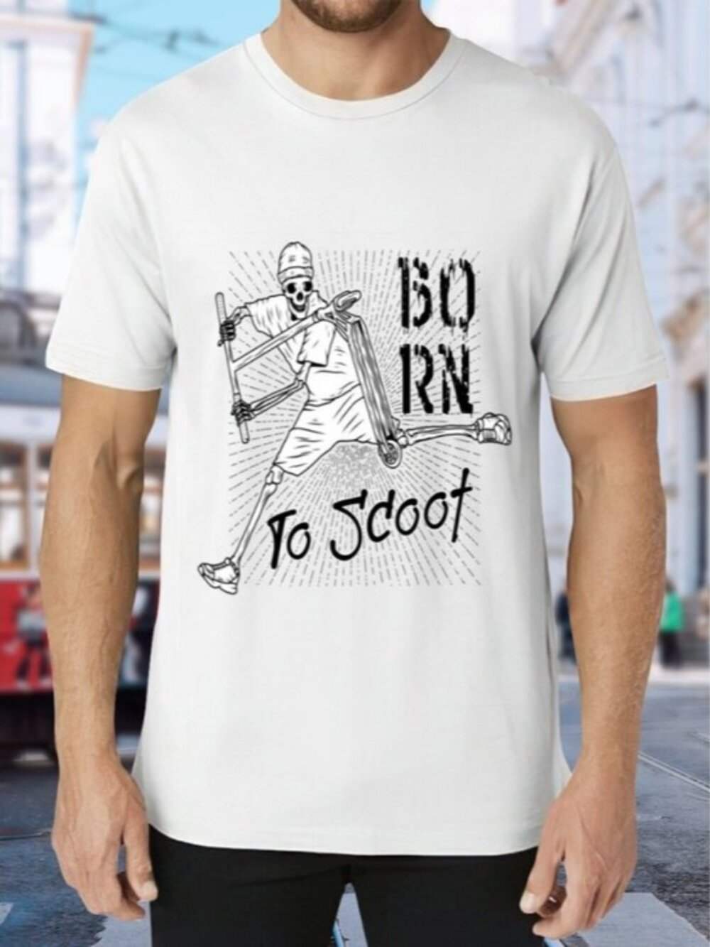 Born to Scoot Graphic Tee - White